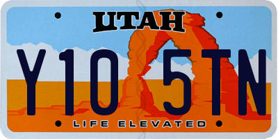 UT license plate Y105TN