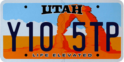 UT license plate Y105TP
