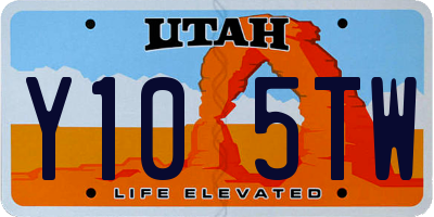 UT license plate Y105TW