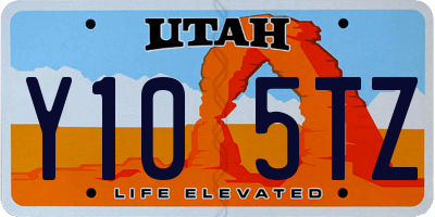 UT license plate Y105TZ