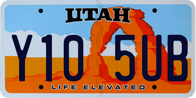 UT license plate Y105UB