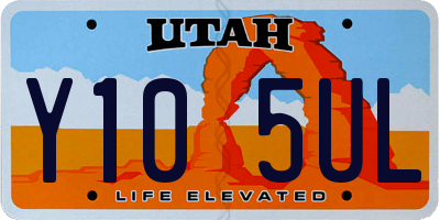 UT license plate Y105UL