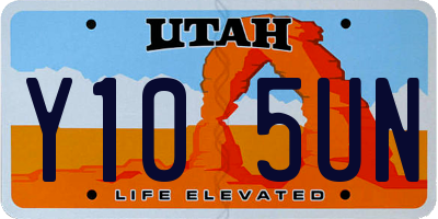 UT license plate Y105UN
