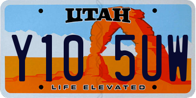 UT license plate Y105UW