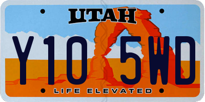 UT license plate Y105WD