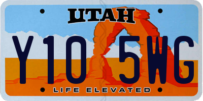 UT license plate Y105WG