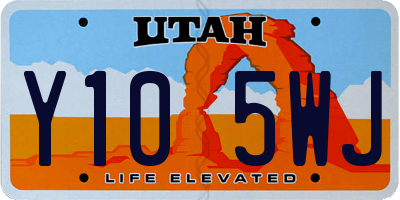 UT license plate Y105WJ