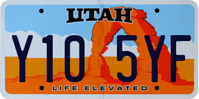UT license plate Y105YF
