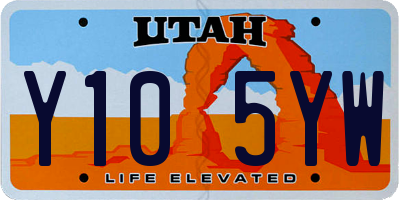UT license plate Y105YW