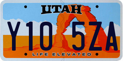 UT license plate Y105ZA