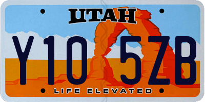 UT license plate Y105ZB