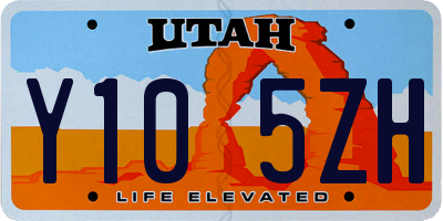 UT license plate Y105ZH