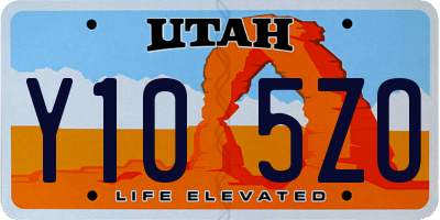 UT license plate Y105ZO