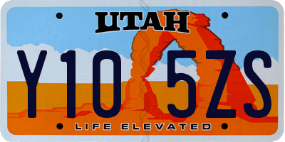 UT license plate Y105ZS