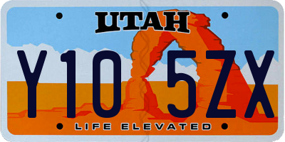 UT license plate Y105ZX