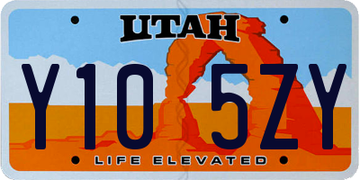 UT license plate Y105ZY