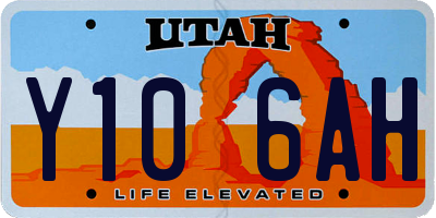 UT license plate Y106AH