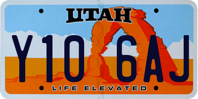 UT license plate Y106AJ