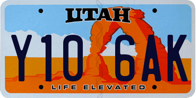 UT license plate Y106AK