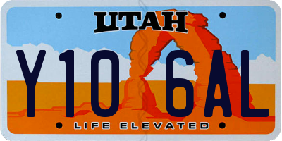 UT license plate Y106AL