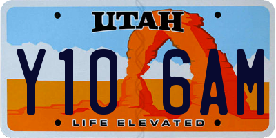 UT license plate Y106AM