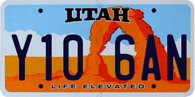 UT license plate Y106AN