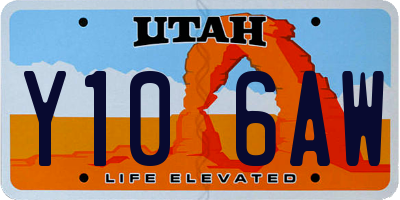 UT license plate Y106AW