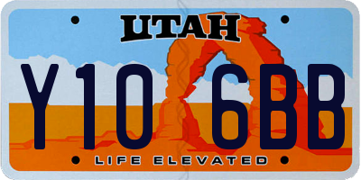 UT license plate Y106BB