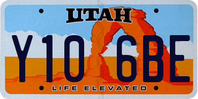 UT license plate Y106BE