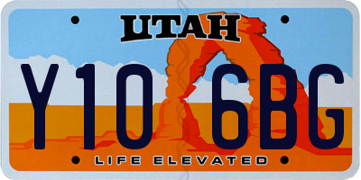 UT license plate Y106BG