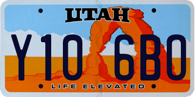 UT license plate Y106BO