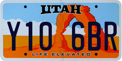 UT license plate Y106BR