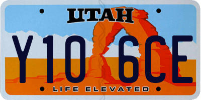 UT license plate Y106CE