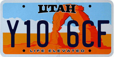 UT license plate Y106CF