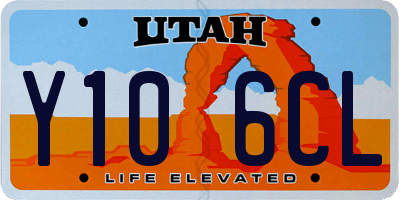 UT license plate Y106CL