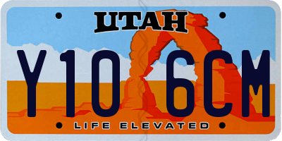 UT license plate Y106CM