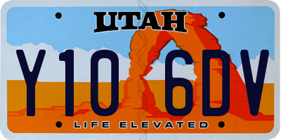 UT license plate Y106DV