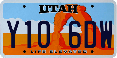 UT license plate Y106DW