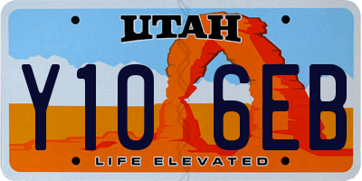UT license plate Y106EB