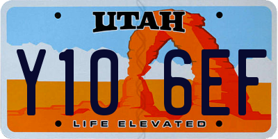 UT license plate Y106EF