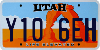 UT license plate Y106EH