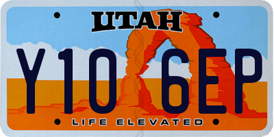 UT license plate Y106EP