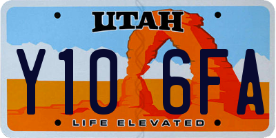 UT license plate Y106FA