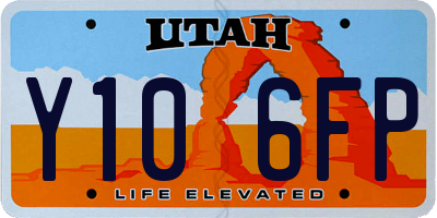 UT license plate Y106FP