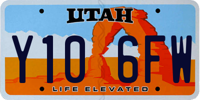 UT license plate Y106FW