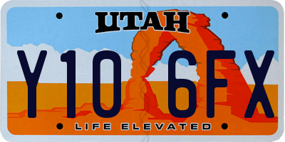 UT license plate Y106FX