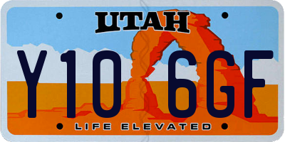 UT license plate Y106GF
