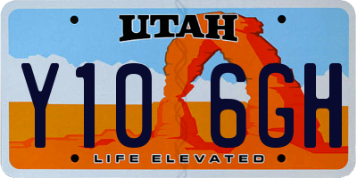 UT license plate Y106GH