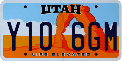 UT license plate Y106GM
