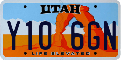 UT license plate Y106GN